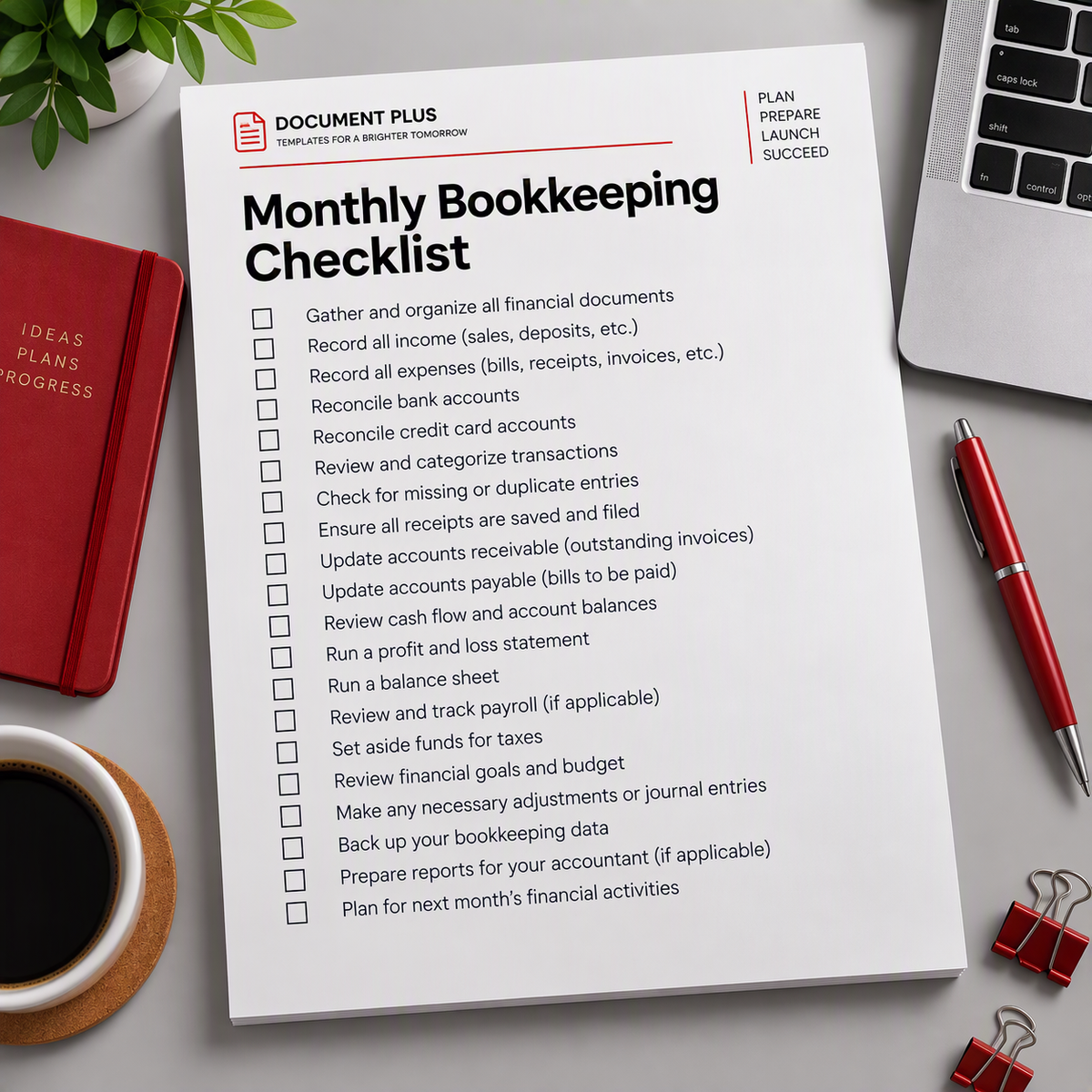 Monthly Bookkeeping Checklist