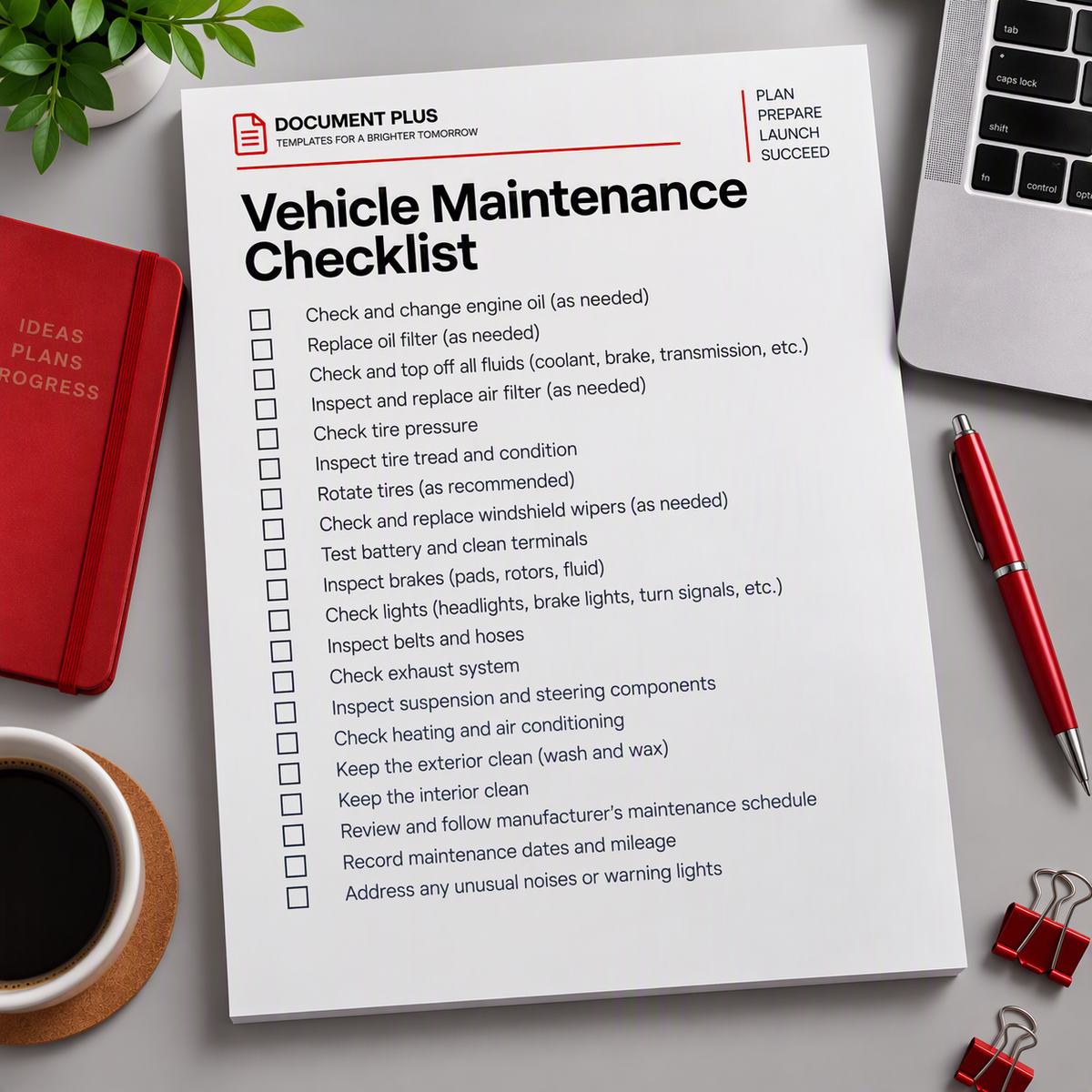 Vehicle Maintenance Checklist