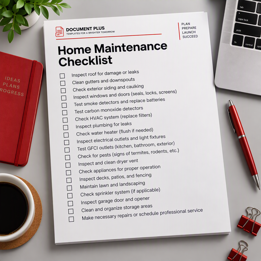 Home Maintenance Checklist
