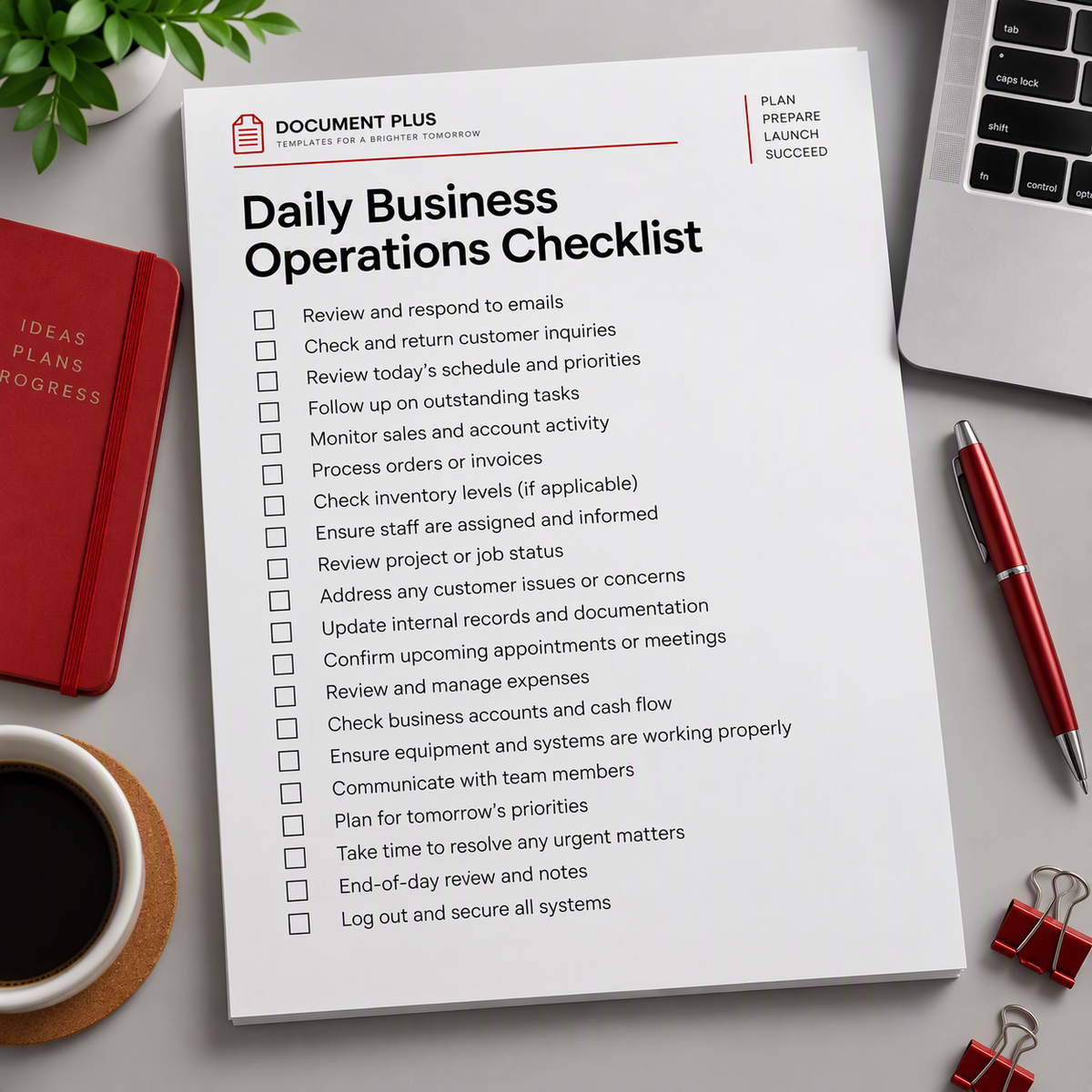 Daily Business Operations Checklist