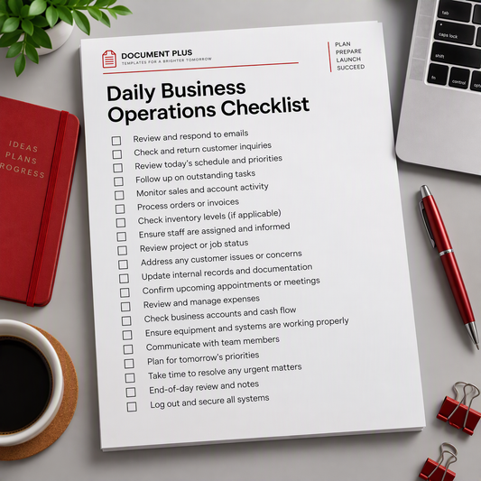 Daily Business Operations Checklist
