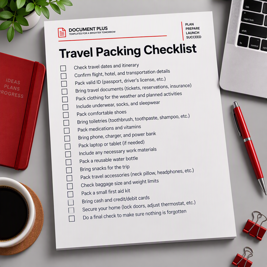 Travel Packing Checklist
